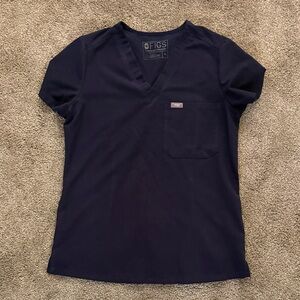 Figs Deep Blue V-Neck Scrub Top